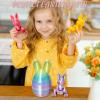 3D Printed Easter Bunny Egg Set, 3D Printed Bunny Eggs with Bunny Inside, 3D Printed Bunny Toys with Egg, 3D Printing Rabbit Eggs Easter Gift Ideas Family Fun Easter Surprise (Blue) view 3