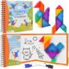 CZTCDP Travel Magnetic Tangram Puzzle - 3D Building Blocks for Road & Plane Travel STEM Toy with 360 Shape Dissection Puzzles & Brain Teasers, Educational IQ Gift for Kids & Adults view 1