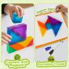 CZTCDP Travel Magnetic Tangram Puzzle - 3D Building Blocks for Road & Plane Travel STEM Toy with 360 Shape Dissection Puzzles & Brain Teasers, Educational IQ Gift for Kids & Adults view 2