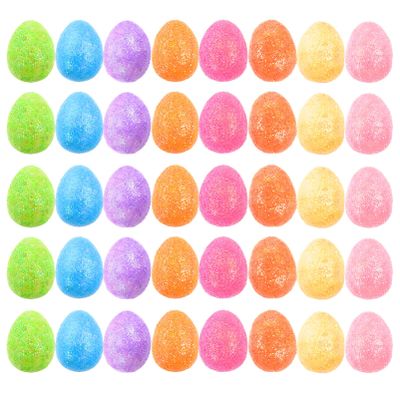 Abaodam 100pcs Colorful Glittering Miniature Easter Eggs Assorted for Crafts Decorations and Party Supplies for Easter Celebrations and Photo Props