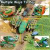 Frontoytall Jumbo Dinosaur Toys for Kids 3-5, 12 Mini Dinosaurs & 6 Truck Carrier Cars, Birthday Gifts Toys for 3 4 5+ Year Old Boy, Create a Dino World, Educational Figures, Dinosaur Play Set view 2