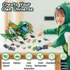 Frontoytall Jumbo Dinosaur Toys for Kids 3-5, 12 Mini Dinosaurs & 6 Truck Carrier Cars, Birthday Gifts Toys for 3 4 5+ Year Old Boy, Create a Dino World, Educational Figures, Dinosaur Play Set view 4