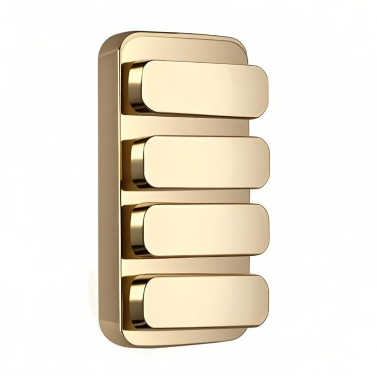 DYNAAGE Fidget Toys Adults - Metal Slider EDC Magnetic Haptic Clicker, Stress Relief, Quiet Anxiety & ADHD Focus Tool, Portable Office & Class & Travel Gift (Glossy Gold)