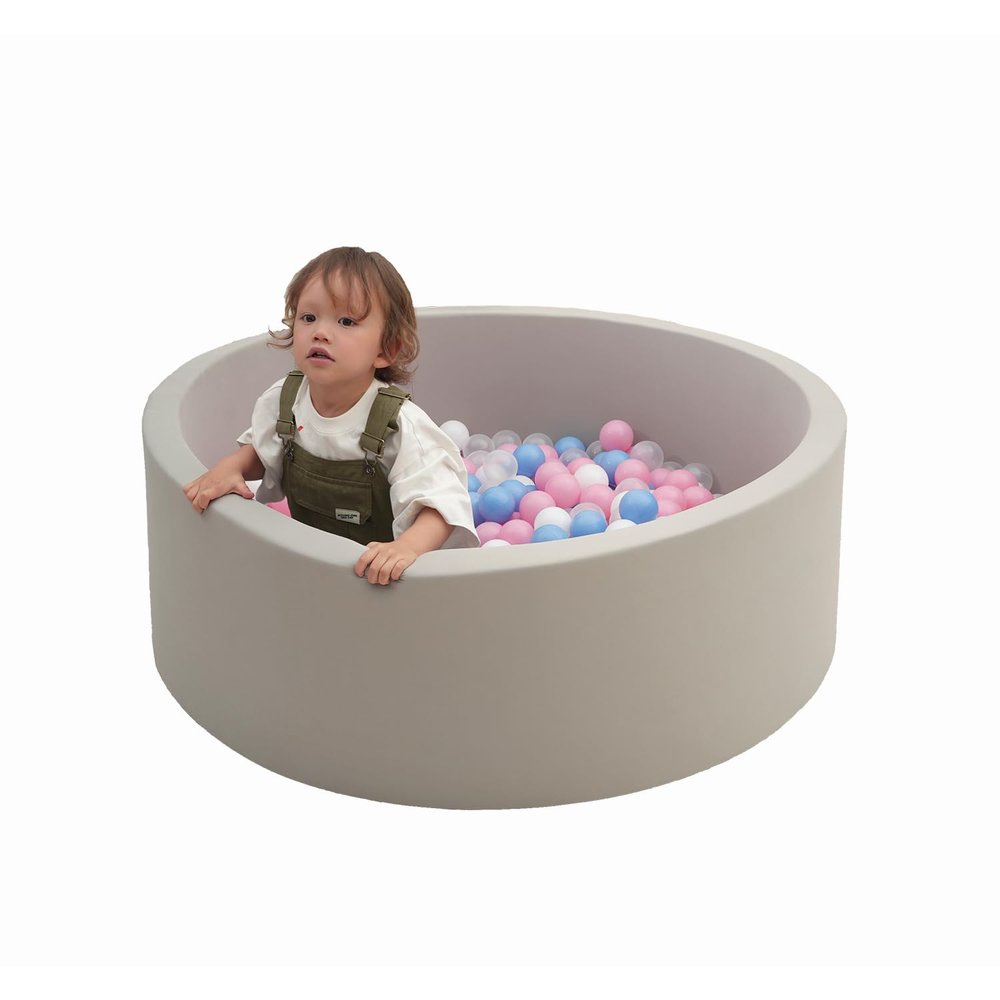 Aunekiv 35.4" x 11.8" Foam Ball Pit for Toddlers, Baby Round Balls Pool for Babies 1-3, Kids Play Ball Pits Ideal Gift for Boys and Girls, Balls Not Included