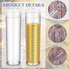 10 Pack Clear Plastic Dollar Tubes, Quarter Dollar Penny Tube Large Dollars Round Storage Tubes with Screw on Lid for 25mm Bill Collection Supplies view 2