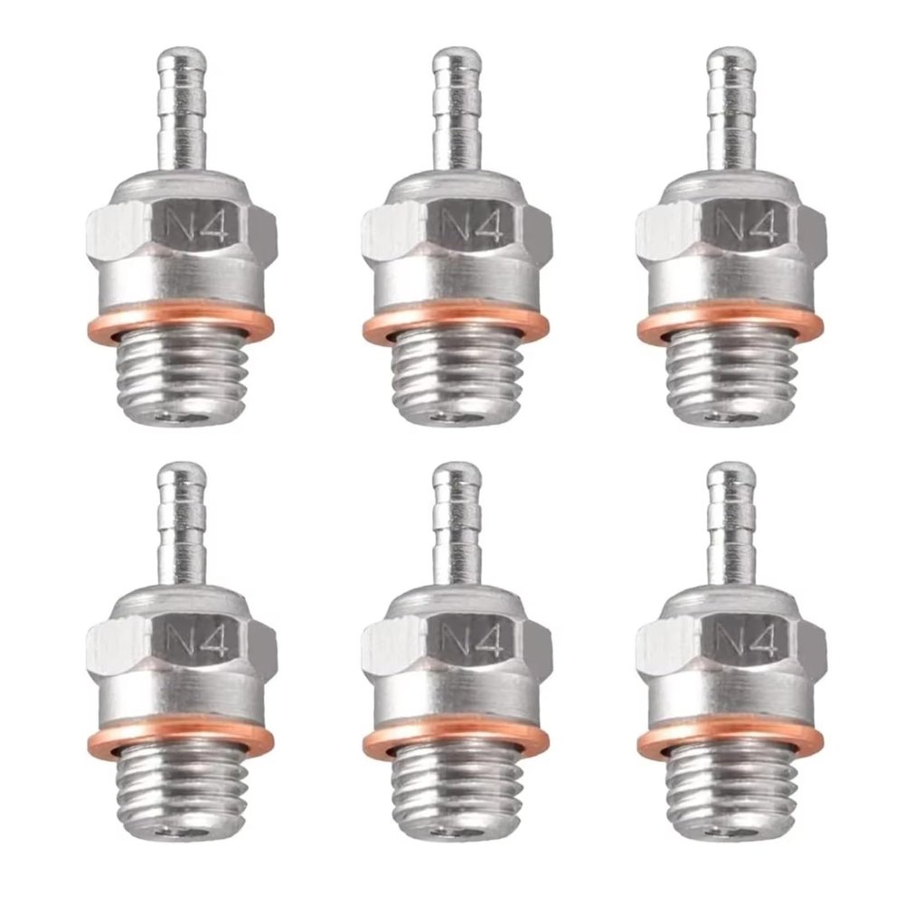 for Traxxas for HSP for HPI 1/8 1/10 2pcs 6pcs N3 N4 Hot for Spark Glow Plug Replace OS RC for Nitro Engines Car Truck for Buggy RC Car Parts(6pcs N4)