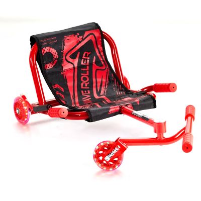 Happybuy Ride-On Scooter, 132 lbs Load Capacity, Swing Side-to-Side for Exciting Zig-Zag Motion, Drifting Toy for Ages 4+, Suitable for Indoor & Outdoor Use, Red