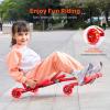 Happybuy Ride-On Scooter, 132 lbs Load Capacity, Swing Side-to-Side for Exciting Zig-Zag Motion, Drifting Toy for Ages 4+, Suitable for Indoor & Outdoor Use, Red view 2