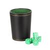5Pcs PU Leather Dice Cup Set with 20 Dot Dices Exquisite Hand Feeling Black Shaking Box for Bar Home view 2