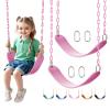 2 Pack Heavy Duty Swing Seats with 66" Rust-Resistant Chains, Swing Set Accessories Replacement with Quick Links, Kids Swings Supports 330 lbs for Outdoor Playground Trees, Pink view 1