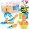 PLAY Kids Gardening Set, Garden Tool Set for Kids, Gardening Tools Kit with Shovel, Fork, Spade, Scissors, Flower Pot, Watering Can and Storage Box, Summer Outdoor Toys for Toddlers Boys Girls Gift view 1