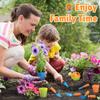 PLAY Kids Gardening Set, Garden Tool Set for Kids, Gardening Tools Kit with Shovel, Fork, Spade, Scissors, Flower Pot, Watering Can and Storage Box, Summer Outdoor Toys for Toddlers Boys Girls Gift view 2