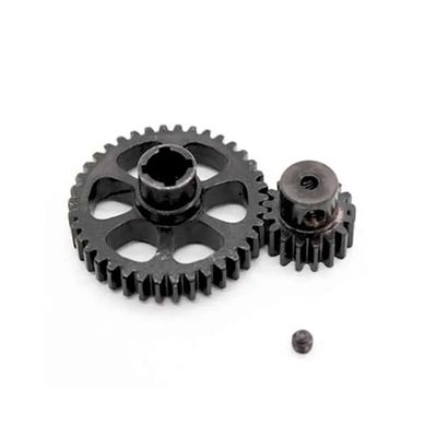 38T Steel Metal Diff Main Gear and 17T Motor Pinion Gear Set Compatible with RC Compatible with 1/18 A959 A949 A969 A979 K929 Replacement Parts