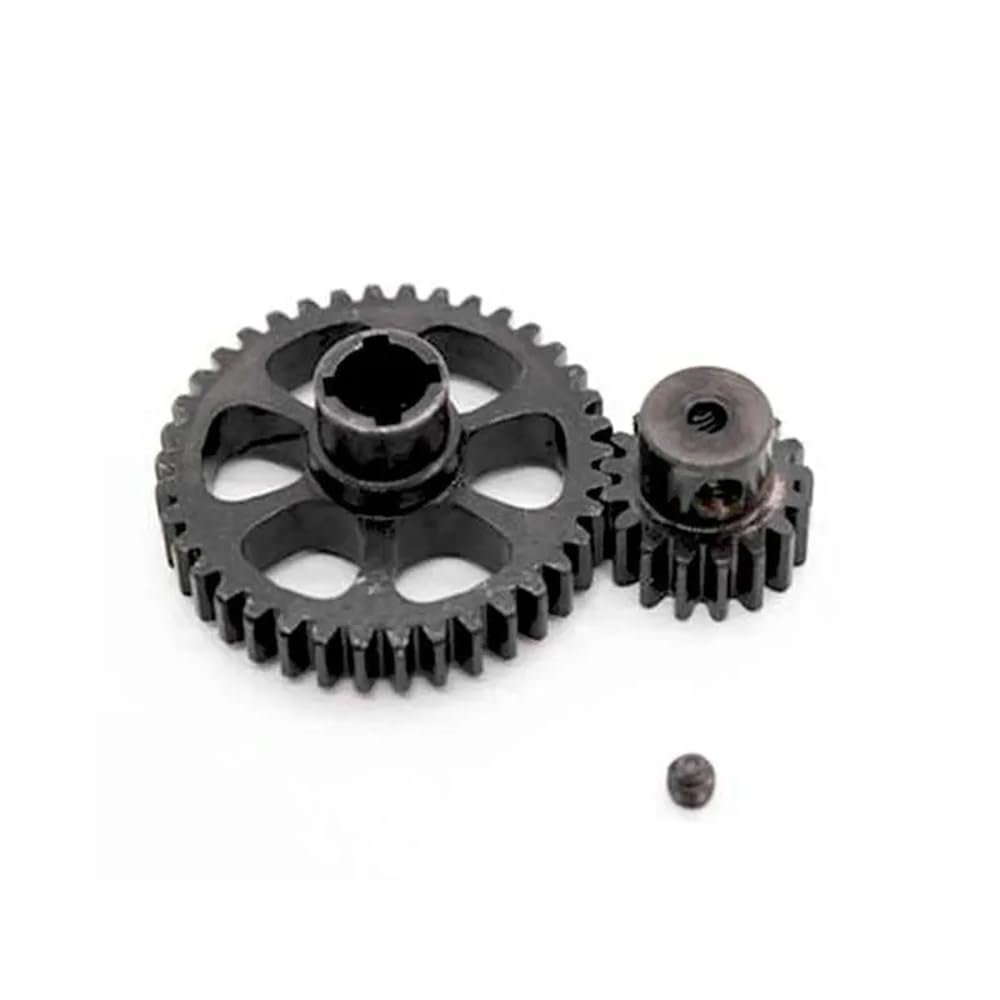 38T Steel Metal Diff Main Gear and 17T Motor Pinion Gear Set Compatible with RC Compatible with 1/18 A959 A949 A969 A979 K929 Replacement Parts