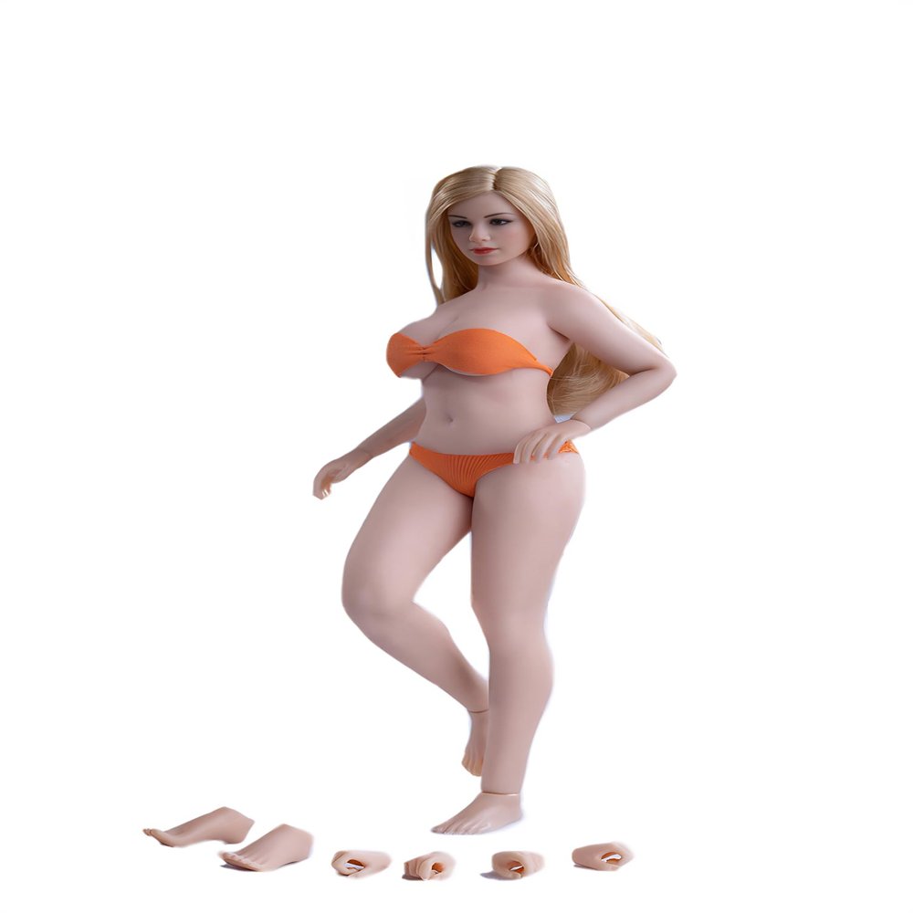 1/12 Scale Female Figure 6inch Female TBLeague Super Flexible Pale Skin Slightly Fat Large Bust Miniature Action Figure Collectible T05A