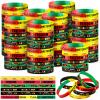 Poen 120 Pcs Happy Juneteenth Day Party Favors Juneteenth Silicone Bracelets Black Freedom Day Rubber Wristbands 1865 Black American Independence Bracelets for Adults(Fresh Style) view 1