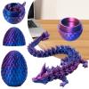 3D Printed Dragon Egg with Articulated Dragon Inside, Fidget Toys for Adults Stress Relief, Unique Dragon Figurine Toys Birthdays Kids Valentines Day Gifts for School (Laser Violet) view 4
