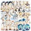 100Pcs Cartoon Arctic Fox Stickers, Waterproof Arctic Fox Sticker for Water Bottle Laptop Phone Cases Planner Skateboard Luggage Helmet Party Favor Decor, Ideal for Adults Teens Teacher Rewards C175F view 2