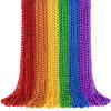 100PCS Pride Beads Necklaces Bulk, 33" 7mm Pride Beads Stuff, LGBTQ Metallic Rainbow Beaded Necklace, Pride Accessories for Women Men Parade Throw, Gay Lesbian Pride Month Party Favors (6 Colors) view 1