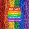 100PCS Pride Beads Necklaces Bulk, 33" 7mm Pride Beads Stuff, LGBTQ Metallic Rainbow Beaded Necklace, Pride Accessories for Women Men Parade Throw, Gay Lesbian Pride Month Party Favors (6 Colors) view 3