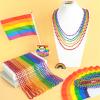100PCS Pride Beads Necklaces Bulk, 33" 7mm Pride Beads Stuff, LGBTQ Metallic Rainbow Beaded Necklace, Pride Accessories for Women Men Parade Throw, Gay Lesbian Pride Month Party Favors (6 Colors) view 4
