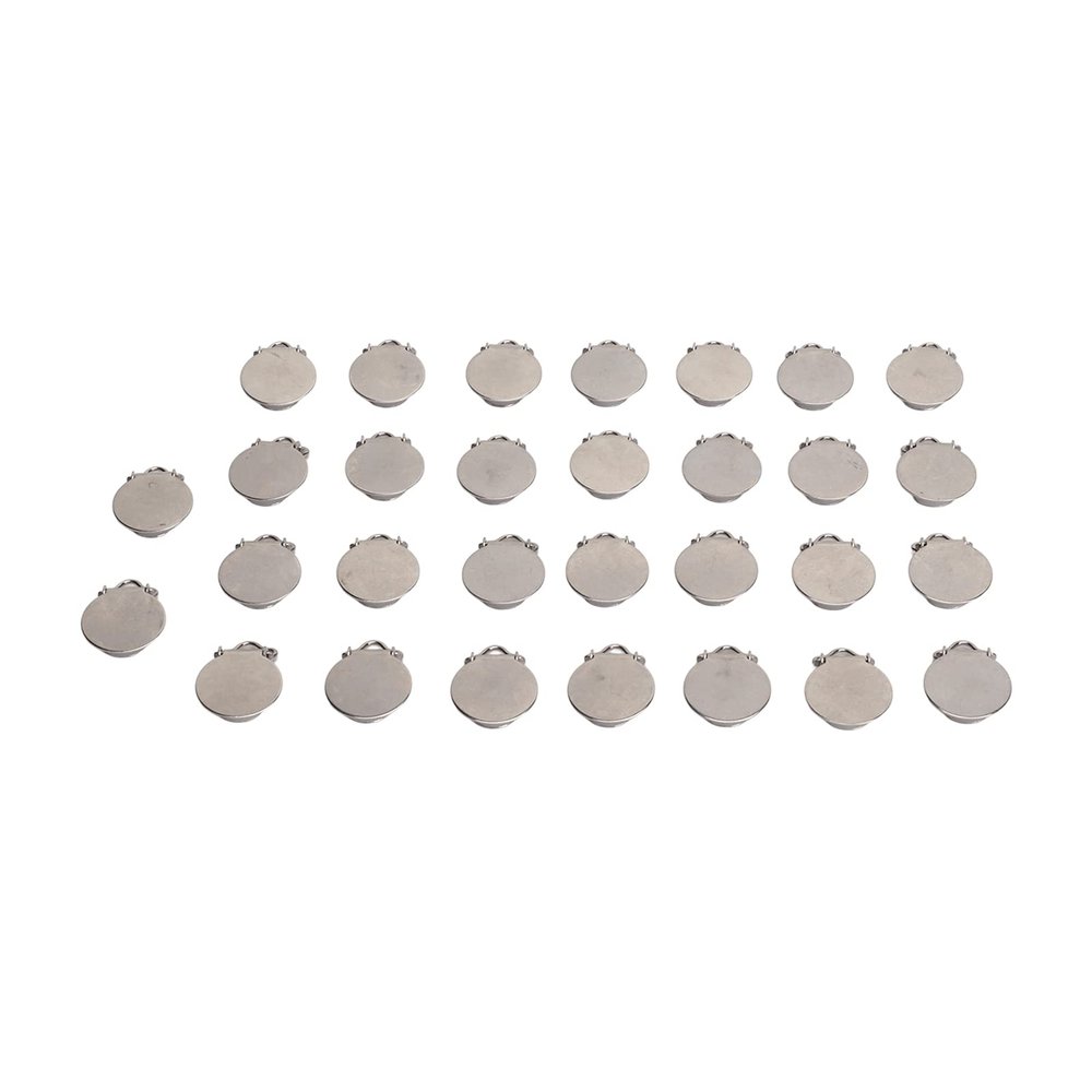 30pcs Metal Round Pacifier Clips for Toddler Prevention Electroplated Stainless Steel Suspender Clips for Teething