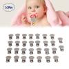 30pcs Metal Round Pacifier Clips for Toddler Prevention Electroplated Stainless Steel Suspender Clips for Teething view 4
