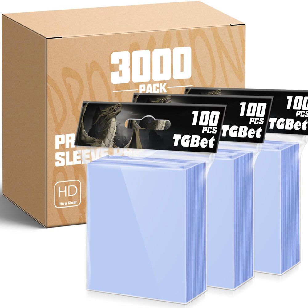3000 Count MTG Card Sleeves Top Loaders for Trading Cards, Clear Baseball Card Sleeve, Soft Penny Card Sleeves Protectors Fits MTG Cards, Sports Cards, Game Cards