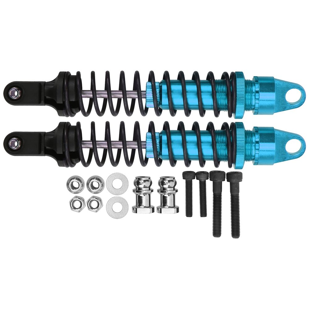 2Pcs 188mm RC Aluminium Damper for HSP 94050 1/5 RC Gasoline OffRoad Cars (Blue)