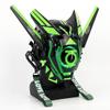 funnyndiy Punk Mask Cosplay for Men, Future Punk Tech Mask with LED Lights & Braids, Cosplay Prop for Parties & Festivals, Green view 2