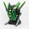 funnyndiy Punk Mask Cosplay for Men, Future Punk Tech Mask with LED Lights & Braids, Cosplay Prop for Parties & Festivals, Green view 3