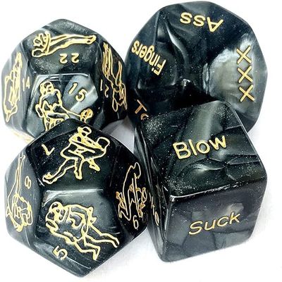 2025 Upgraded 4Pcs Black Sex Dice Set for Couples Naughty Sex Dice for Couples Game Dice Games for Adults Party Bedroom Sweater CCUIJ9