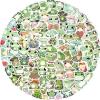100 Pcs Cute Frog Stickers, Funny Cartoon Aesthetic Decals for Teens Adult, Bulk Waterproof Stickers for Water Bottle Laptop Scrapbook,Journal and Cards,Frog Party Favors (Green) view 1
