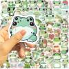 100 Pcs Cute Frog Stickers, Funny Cartoon Aesthetic Decals for Teens Adult, Bulk Waterproof Stickers for Water Bottle Laptop Scrapbook,Journal and Cards,Frog Party Favors (Green) view 2