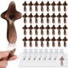 Threehoney 40 Pcs Wooden Cross Fidget Cross My Heart, Small Handheld Pocket Crosses in Bulk with Organza Bag Relief Fingertip Stress Christian Baptism First Communion Gift for Inspirational Prayer view 1