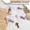 Threehoney 40 Pcs Wooden Cross Fidget Cross My Heart, Small Handheld Pocket Crosses in Bulk with Organza Bag Relief Fingertip Stress Christian Baptism First Communion Gift for Inspirational Prayer view 4