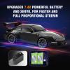 ACAMMZAR RC Drift Car Pro Upgraded with Gyro, 1:24 Full Proportional Remote Control Car, 25KM/H 4WD High Speed RC Cars with Lights, Extra Racing Tires, Vehicle for Adults Kids Boys Girls, Black view 4