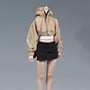 1/6 Scale Female Clothes Short Jacket with Hat & Skirt Clothing Model for 12-inches Action Figure Body, Fashional Short Coat 1/6 Girl Clothing Costume Outfit (Black Short Skirt) view 1