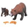 4 Pieces Brown Bear Model Set PVC Realistic Bear Figure Animal Life Cycle Model Education Entertainment view 1