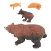 4 Pieces Brown Bear Model Set PVC Realistic Bear Figure Animal Life Cycle Model Education Entertainment view 3