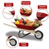 Qtioucp Kids Wheelbarrow Set with Gardening Tools Outdoor Backyard Garden Play for Toddlers Boys Girls 3-8, with Shovel, Rake, Leaf Rake, Easter Birthday Gifts (Red Garden Set) view 3