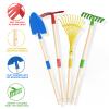 Qtioucp Kids Wheelbarrow Set with Gardening Tools Outdoor Backyard Garden Play for Toddlers Boys Girls 3-8, with Shovel, Rake, Leaf Rake, Easter Birthday Gifts (Red Garden Set) view 4