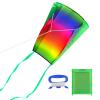 31Inch Colorful Rainbow Pocket Kite, Easy Flyer Kite with Long Tail and String Line, Not Need to Assemble, Beach Game and Outdoor Activity for Beginners, Kids and Adults(Style 2) view 1
