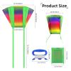 31Inch Colorful Rainbow Pocket Kite, Easy Flyer Kite with Long Tail and String Line, Not Need to Assemble, Beach Game and Outdoor Activity for Beginners, Kids and Adults(Style 2) view 2