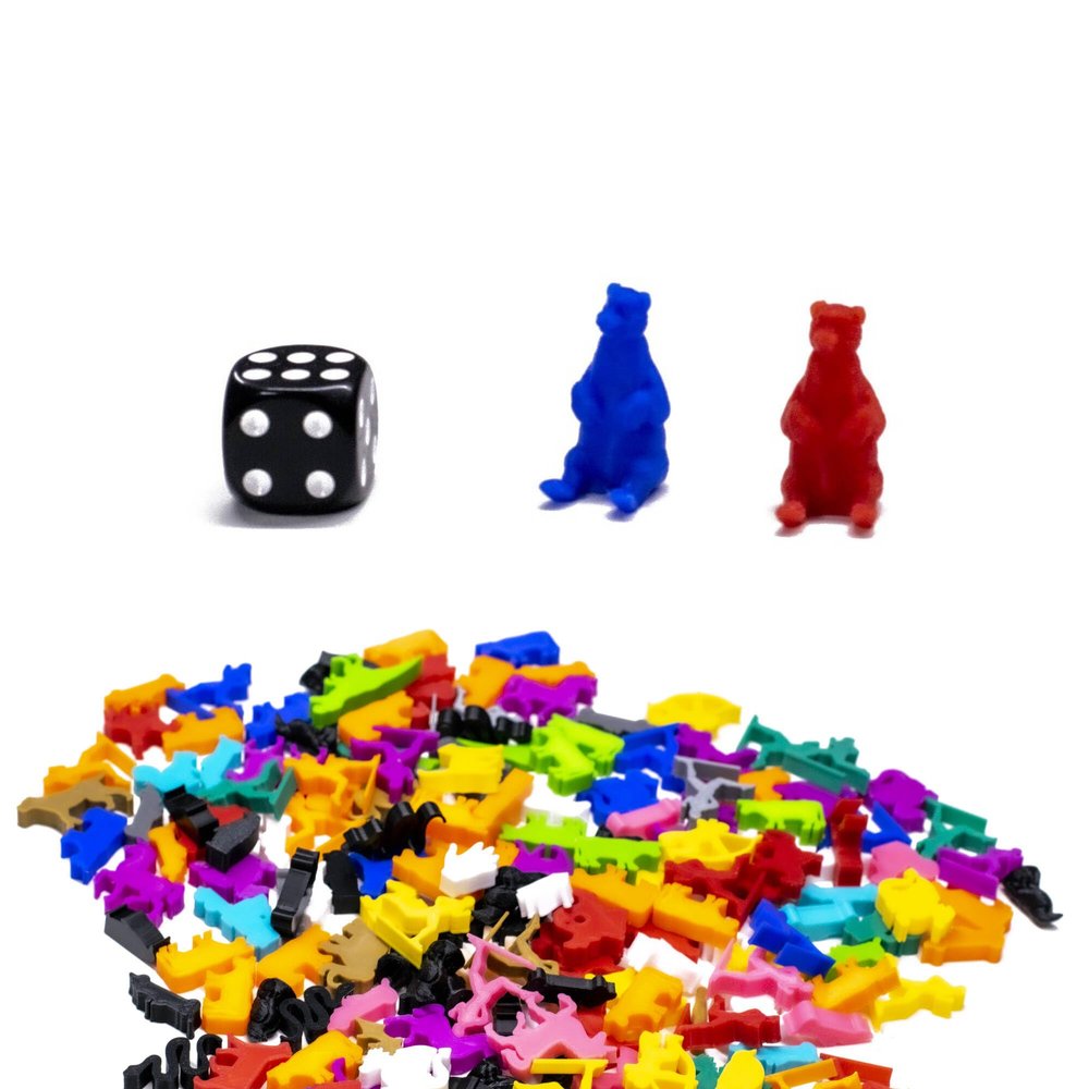 BoardGameSet 50PCS BoardGameSet Bear Figures | Board Games Pieces & Replacements, White