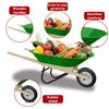 Qtioucp Kids Wheelbarrow Set with Gardening Tools Outdoor Backyard Garden Play for Toddlers Boys Girls 3-8, with Shovel, Rake, Leaf Rake, Easter Birthday Gifts (Green Garden Set) view 3