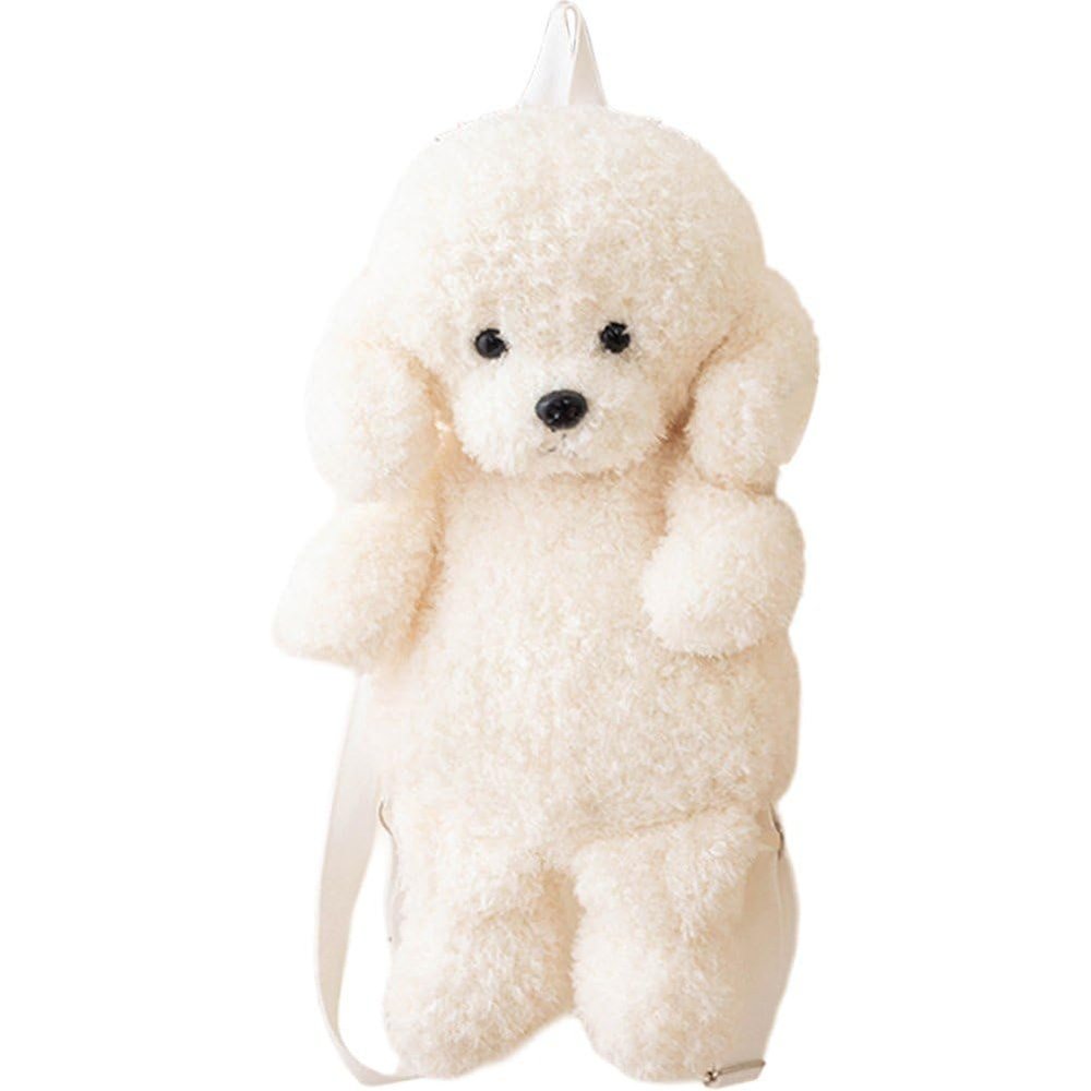 Fjlitx Plush Shoulder Bag Cute Dog Fluffy Crossbody Bag Soft Plush Cross Bag Cartoon Animal Puppy Messenger Bag for Ladies Girls