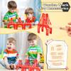 18 Pcs Wooden Train Suspension Bridges Wooden Tracks Accessories Crossing Track Bridge Support Compatible with All Major Brands for Boys Girls view 4