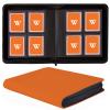 128 Pockets Toploader Binder Holds Top Loaders, 4-Pocket Top Loaders Binder Album, Toploader Card Binder for 3" x 4" Rigid Card Holders, Ringless Toploader Storage Folder (Orange) view 1