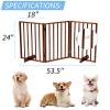 3 Panels Wooden Dogs Fence,Free Standing Pet Gate for Dog Cat,Wooden Indoor Foldable Dog Gate,Wide Pet Puppy Safety Fence,with Support Feet,for Hallways, Stairs, Doorways, Halls, Kitchen (Brown) view 2